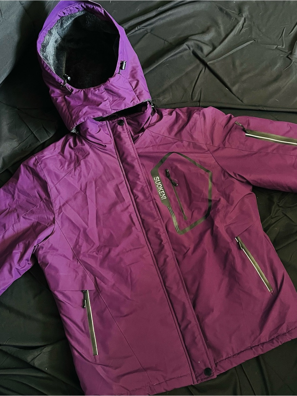 Women’s Purple Ski & Snow Jacket with Hood